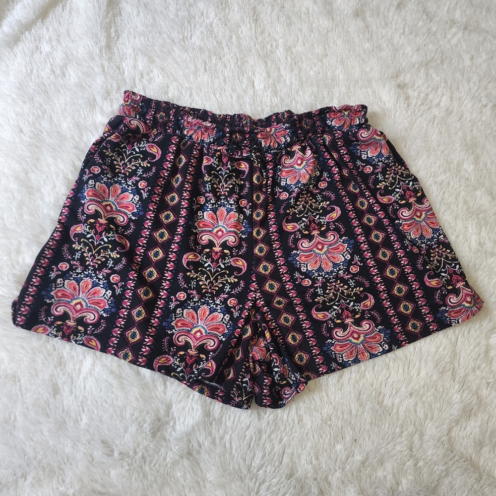 French Laundry high waist soft comfy colorful elastic waist tie shorts size XL